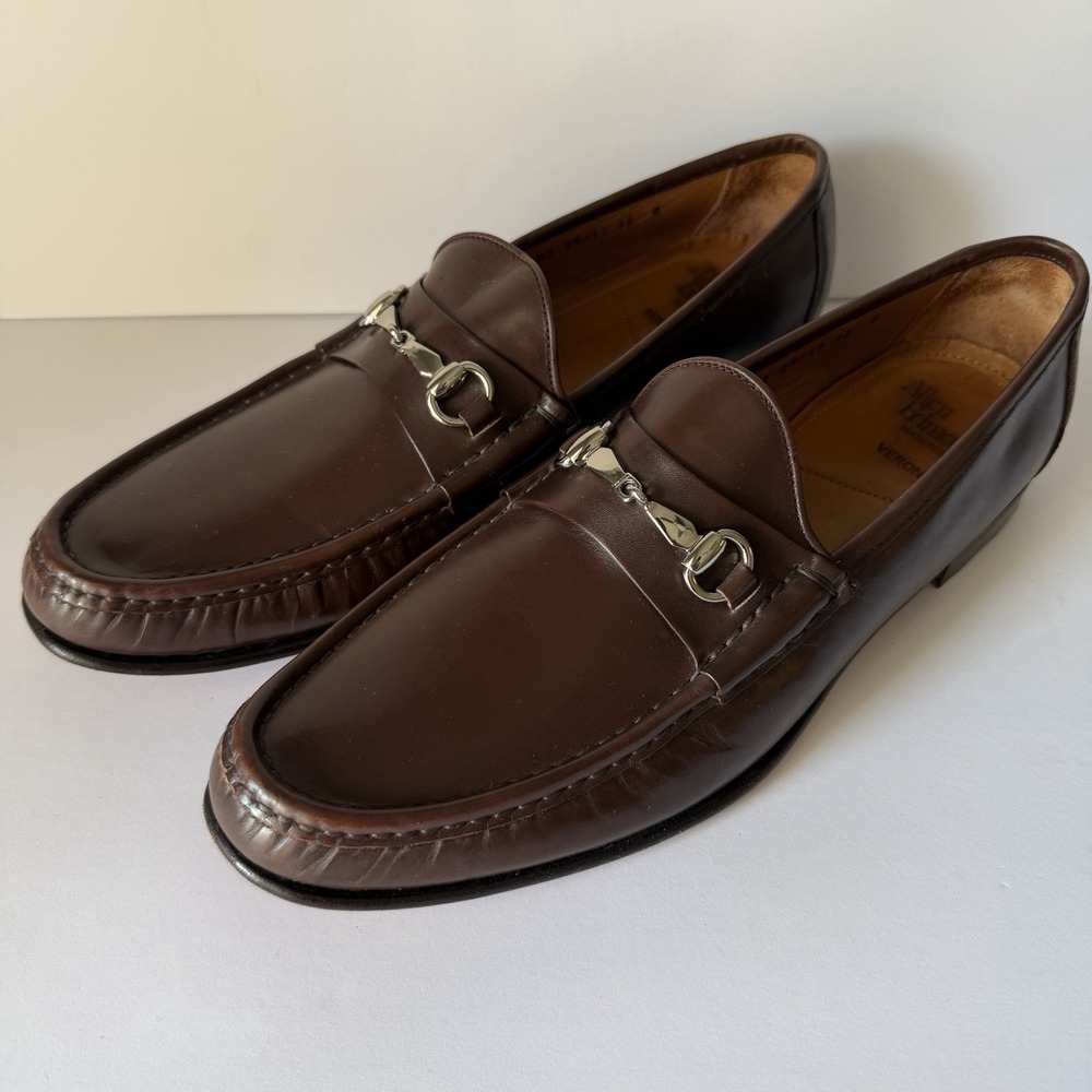 Allen Edmonds Verona II Size 12B 12 B Horse Bit Loafer Shoe Brown Made In Italy